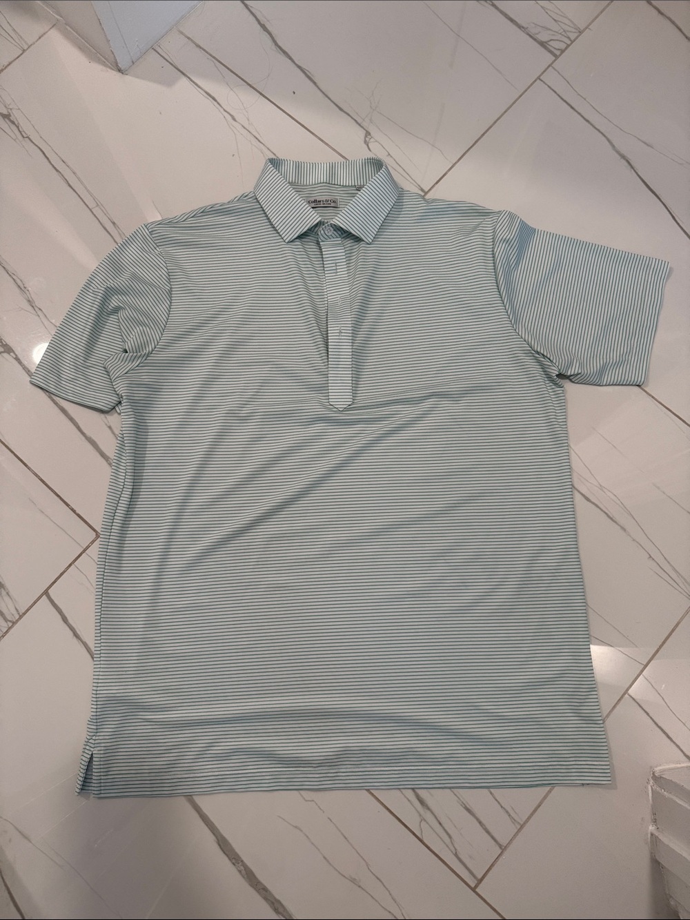 Men's Light Blue Striped Polo Shirt